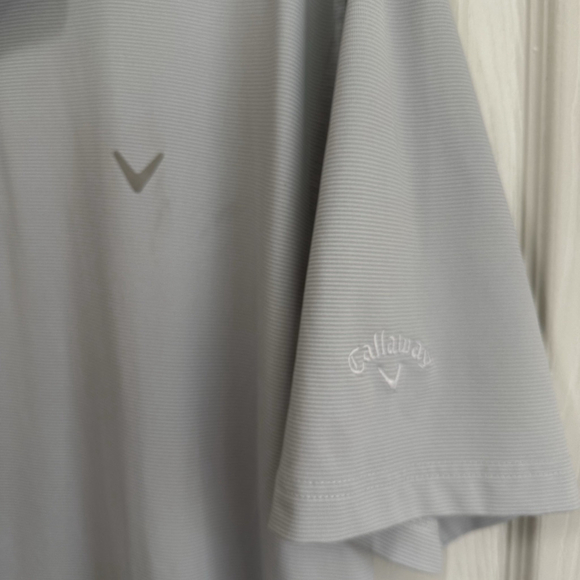 Callaway Opti Dry XL Light Blue & White Striped Performance Golf Shirt - Picture 8 of 9